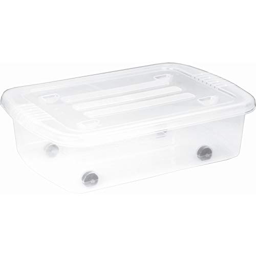 Plast Team Home Box Bedroller Unterbettbox mit Rollen Aufbewahrungsbox 25L 580 x 385 x 165 mm von Plast Team