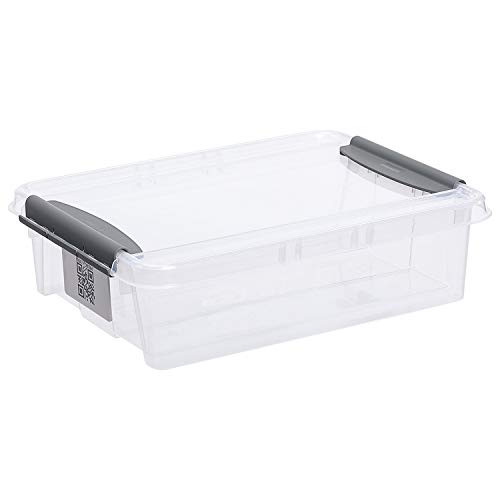 Plast Team Pro Box Aufbewahrungsbox mit Deckel und QR-Code Stapelbar Transparent (8L) von Plast Team