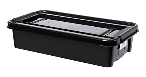 Plast Team ProBox Recycle Aufbewahrungsbox mit Deckel/Kisten mit Deckel QR-Code schwarz (31L) von Plast Team