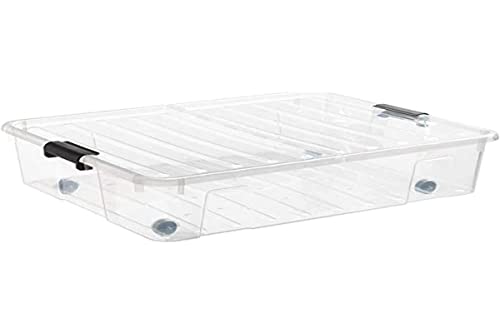 Plast Team Unterbettkommode XL 49 Liter Bedroller Unterbettbox mit Rollen Aufbewahrungsbox von Plast Team