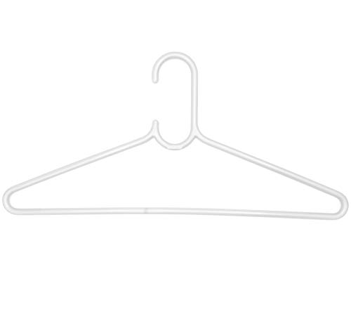 Kleiderbügel 10 Stück weiß aus Kunststoff belastbar platzsparend, Jackenbügel, Hosenbügel, für Hemden und Kostüme, Kleiderbügelhalter, Kleideraufbewahrung, Krawattenhalter von Plastard