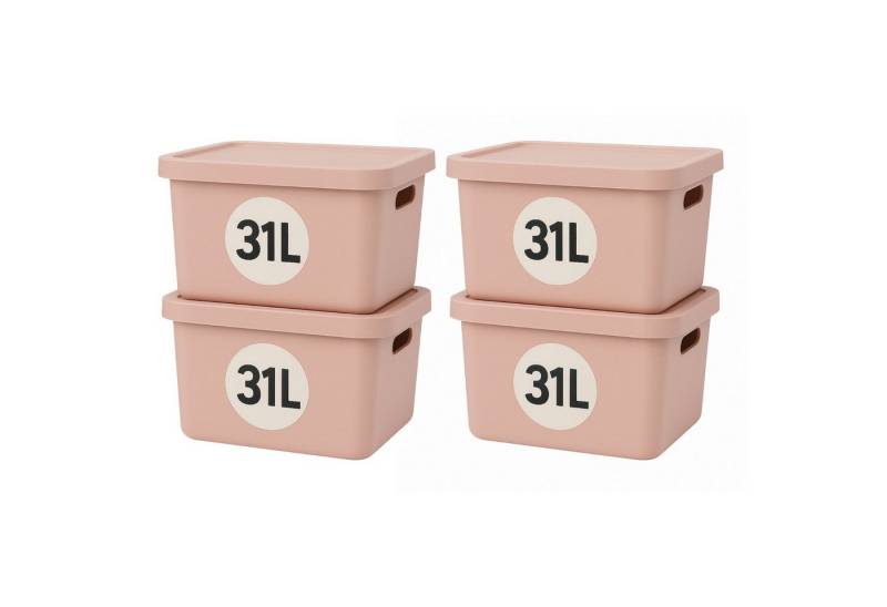 Plastard Aufbewahrungsbox mit Deckel von 7,5 - 31 Liter in verschied, Farben, Transportbox (4er-Set, 4 St), Lagerbox, Spielzeugbox, BPA-Frei Storagebox von Plastard