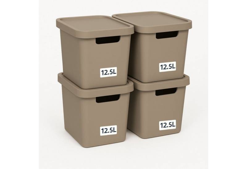 Plastard Aufbewahrungsbox mit Deckel von 7,5 - 31 Liter in verschied, Farben, Transportbox (4er-Set, 4 St), Lagerbox, Spielzeugbox, BPA-Frei Storagebox von Plastard