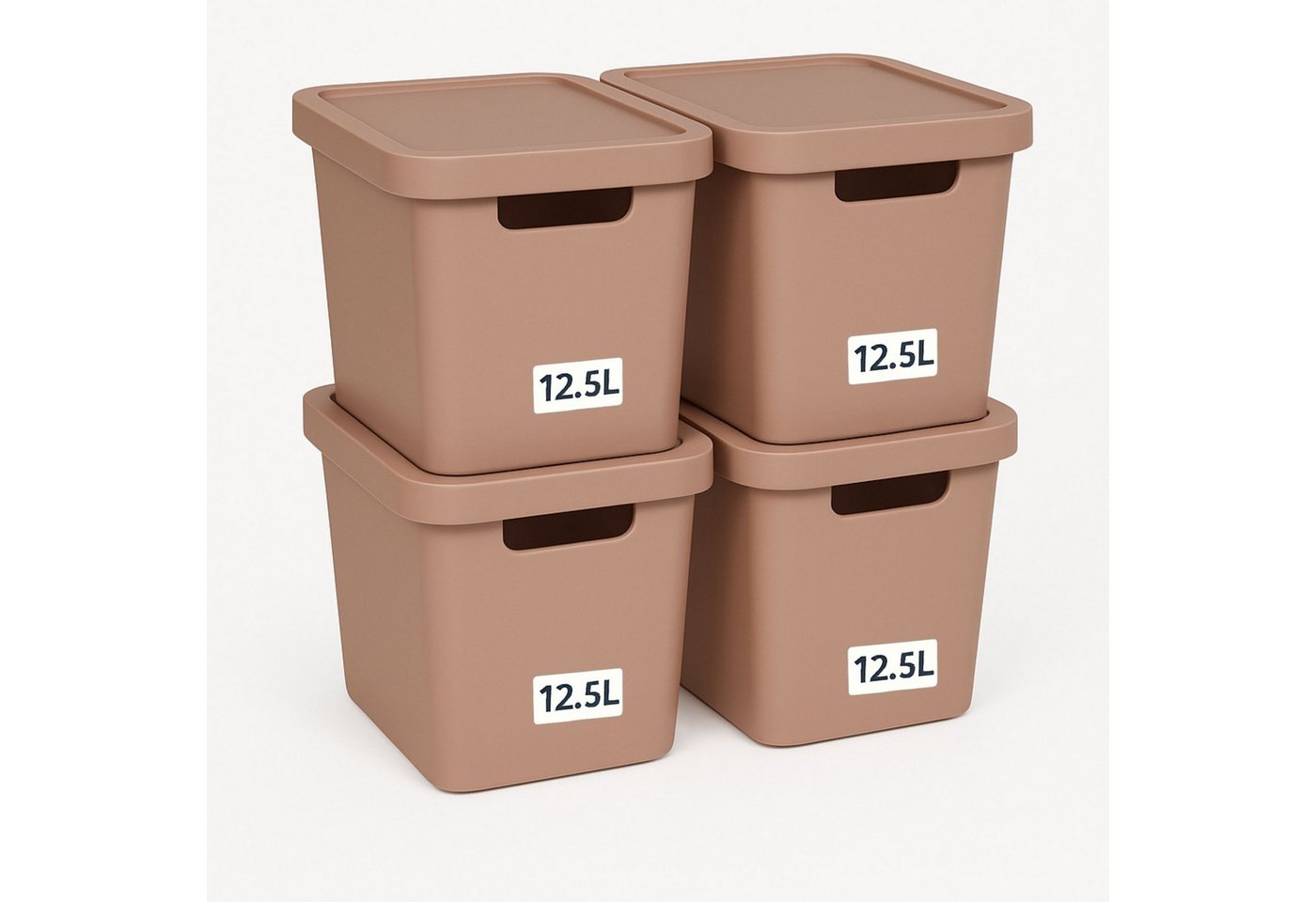 Plastard Aufbewahrungsbox mit Deckel von 7,5 - 31 Liter in verschied, Farben, Transportbox (4er-Set, 4 St), Lagerbox, Spielzeugbox, BPA-Frei Storagebox von Plastard