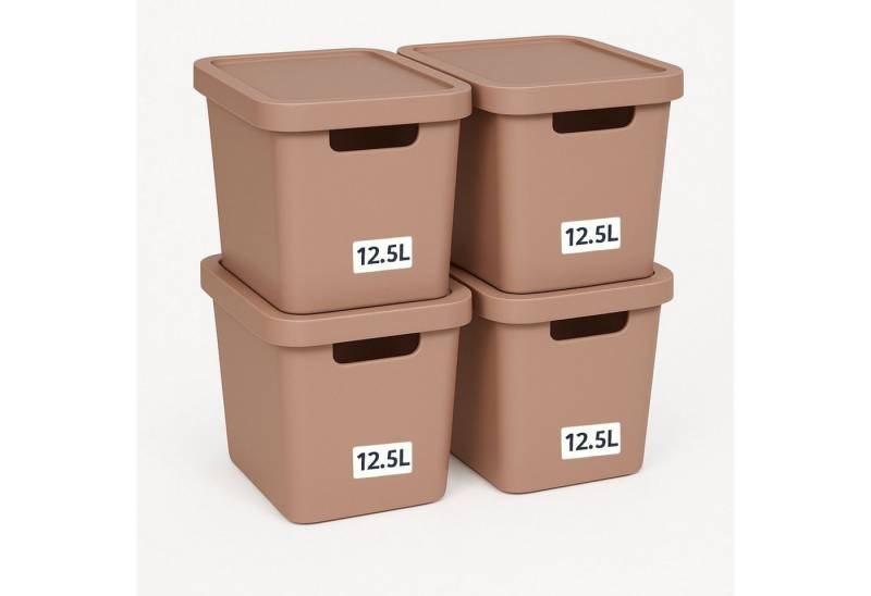 Plastard Aufbewahrungsbox mit Deckel von 7,5 - 31 Liter in verschied, Farben, Transportbox (4er-Set, 4 St), Lagerbox, Spielzeugbox, BPA-Frei Storagebox von Plastard