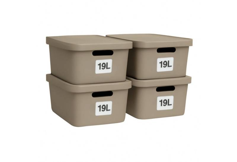Plastard Aufbewahrungsbox mit Deckel von 7,5 - 31 Liter in verschied, Farben, Transportbox (4er-Set, 4 St), Lagerbox, Spielzeugbox, BPA-Frei Storagebox von Plastard