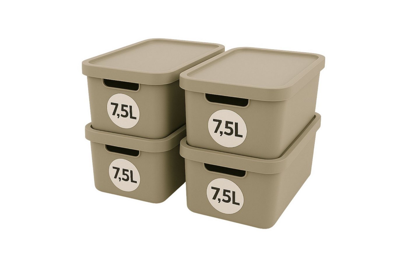 Plastard Aufbewahrungsbox mit Deckel von 7,5 - 31 Liter in verschied, Farben, Transportbox (4er-Set, 4 St), Lagerbox, Spielzeugbox, BPA-Frei Storagebox von Plastard
