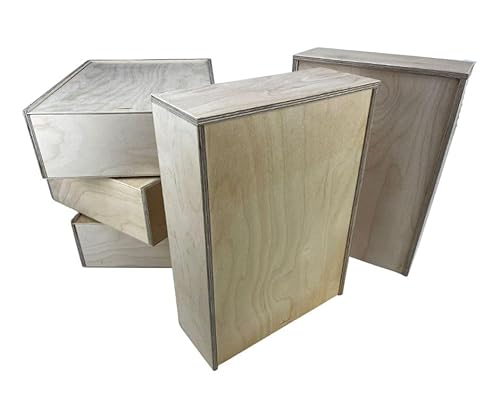 Plastard Geschenkebox Aufbewahrungsbox aus Holz im 5er Set mit Schiebedeckel Kiste Deko Box in der Größe 37 x 27 x 10,5 cm von Plastard