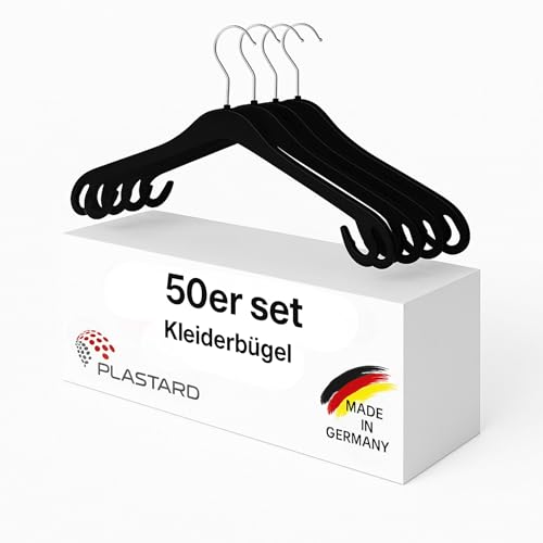 Plastard Kleiderbügel NA 38 aus Kunststoff 50 Stück, 38 cm lang, 360° drehbarer Metallhaken. schmale 0,8 cm Auflage, platzsparend – Ideal für Hemden, Blusen, Anzüge Plastard Kleiderbügel NA 38 aus Kunststoff 50 Stück, 38 cm lang, 360° drehbarer Metallhaken. schmale 0,8 cm Auflage, platzsparend – Ideal für Hemden, Blusen, Anzüge von Plastard