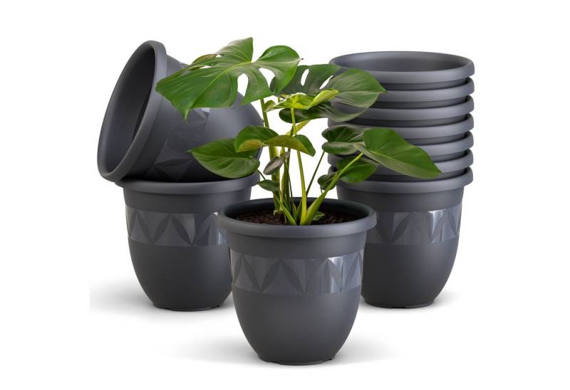 Plastard Pflanzkübel 3er, 5er, 10er Sets, Blumentop, Übertopf, Pflanztopf 15 - 40 cm (10 St) von Plastard