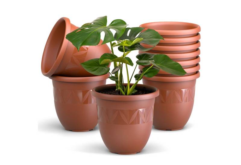 Plastard Pflanzkübel 3er, 5er, 10er Sets, Blumentop, Übertopf, Pflanztopf 15 - 40 cm (10 St) von Plastard