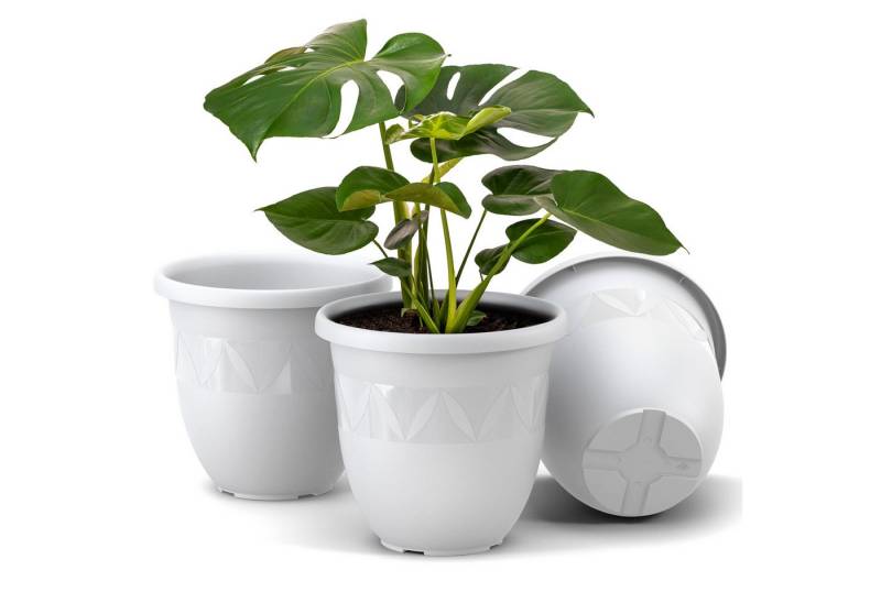 Plastard Pflanzkübel 3er, 5er, 10er Sets, Blumentop, Übertopf, Pflanztopf 15 - 40 cm (3 St), frostbeständig, UV-beständig, witterungsbeständig, langlebig von Plastard