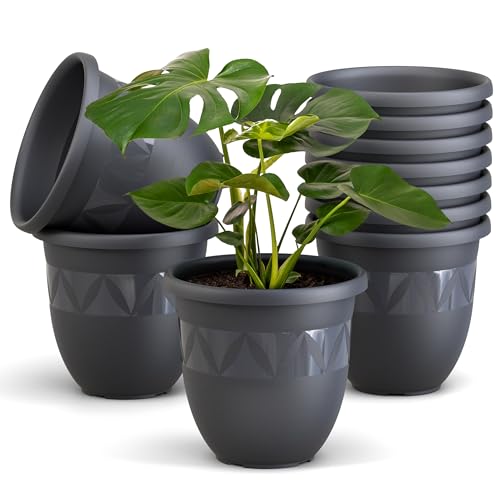 Plastard Übertopf 10er Set Durchmesser 35 cm Anthrazit Blumentopf für Innen und Außen aus Kunststoff Pflanztopf für Balkon Terrasse Pflanzkübel Kräutertopf Plastard Übertopf 10er Set Durchmesser 35 cm Anthrazit Blumentopf für Innen und Außen aus Kunststoff Pflanztopf für Balkon Terrasse Pflanzkübel Kräutertopf von Plastard