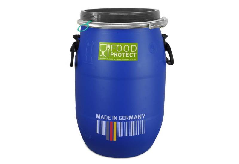 Plasteo Regentonne 30L Deckelfass lebensmittelecht FDA-Zulassung UN-Zulassung, 30 l, (2-tlg) von Plasteo