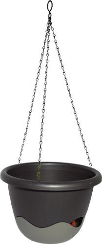 Plastia Blumenampel, Dunkel und Hell Anthrazit, 30 x 30 x 19 cm, von Plasti