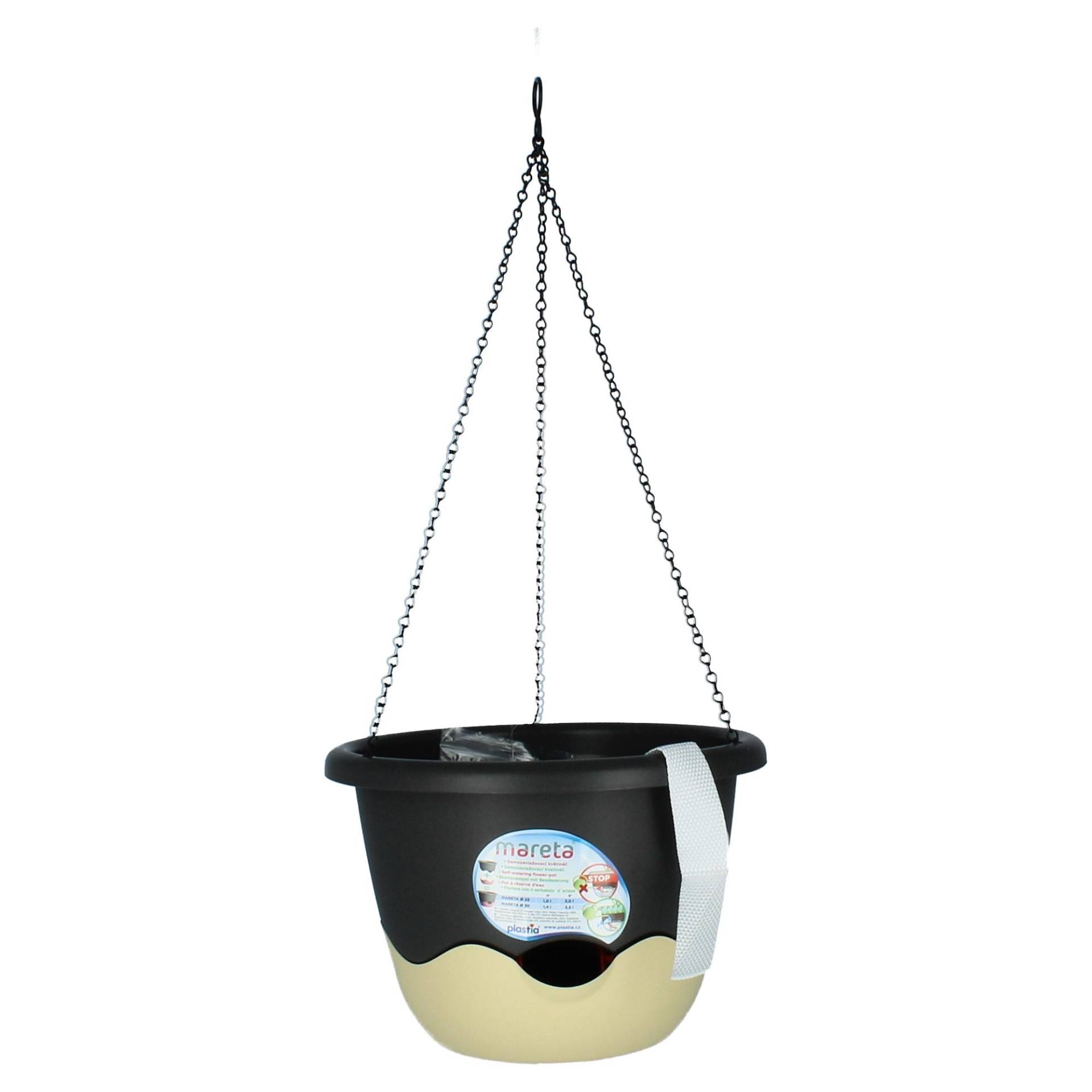 Plastia Blumenampel Mareta 25 anthrazit elfenbein Wasserspeicher Plastia Blumenampel Mareta 25 anthrazit elfenbein Wasserspeicher von Plastia