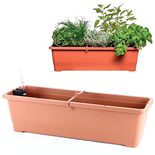 Plastia Blumenkasten Bergamot Balkonkasten 80 cm terrakotta von Plastia