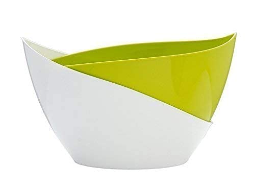 Plastia Blumentopf Doppio mit Selbstbewässerungssystem in vielen Farbkombinationan (Hellgrün/weiß) von Plastia