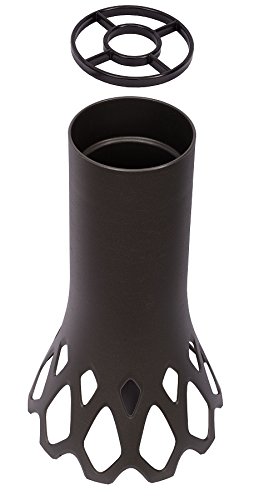 Plastia ROSETA 1,3 l mit Erdspieß Grabvase, Schwarz, 1,3L von Plastia