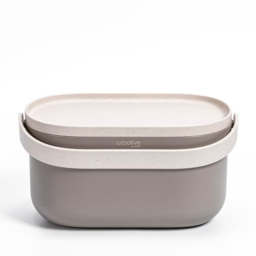 Urbalive Design Biomülleimer Küche 4L - Komposteimer Küche mit Deckel - Kleiner Mülleimer für alltäglichen Biomüll - Spülmaschinenfest - Mit Kaffeesatz-Beimischung hergestellt, inkl Biomüllbeutel von Plastia