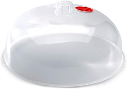 PlasticForte Mikrowellen-Spritzer-Belüftungsabdeckung – für Lebensmittel BPA-frei, Plattenabdeckungs-Schutzdeckel mit Griff, verstellbare Dampfdeckel (25-cm-Platte) von Plastic Forte
