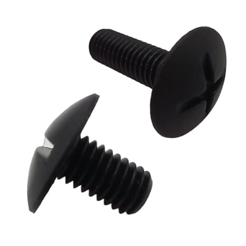 Pilzkopfschrauben aus Kunststoff (Nylon 6.6), Kreuzschnitt und Schraubendreher für Montage und Montage, für Industrie und Haushalt - M8X16 - Schwarz - 20 Stück - Plastic Hardware Store von Plastic Hardware Store