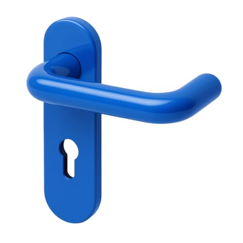 Plastic Hardware Store Farbiger Doppelgriff für Feuerschutztüren, Brandschutztüren aus Nylon und Stahlkern, schwer entflammbar - Blau - 1 Stück von Plastic Hardware Store