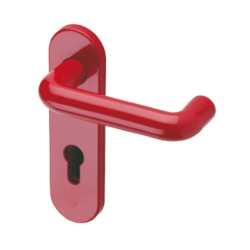 Plastic Hardware Store Farbiger Doppelgriff für Feuerschutztüren, Brandschutztüren aus Nylon und Stahlkern, schwer entflammbar - Rot - 1 Stück von Plastic Hardware Store