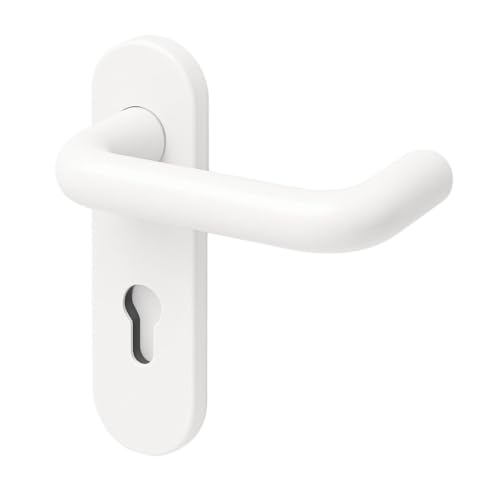 Plastic Hardware Store Farbiger Doppelgriff für Feuerschutztüren, Brandschutztüren aus Nylon und Stahlkern, schwer entflammbar - weiß - 1 Stück von Plastic Hardware Store