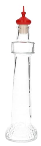 plastic flessenshop 1x Glasflasche 'Leuchtturm' - 200 ml - Dekoflaschen, Glasflaschen mit Verschluss - Form: Leuchtturmglas - Transparente Flasche - Glas - 1 Stück, 1 Stück von plastic flessenshop
