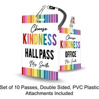 Kindness Theme Classroom Hall Pass, Personalisiert, 10Er-Set von PlasticInvitations