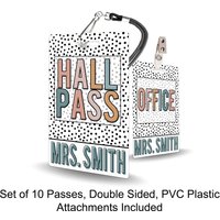 Boho Vibes Theme Classroom Hall Passes Für Lehrer, Personalisiert, 10Er-Set Boho Vibes Theme Classroom Hall Passes Für Lehrer, Personalisiert, 10Er-Set von PlasticInvitations