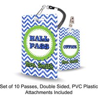 Preppy Chevron Theme Klassenzimmer Hall Passes Für Lehrer, Personalisiert, 10Er-Set von PlasticInvitations