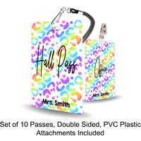 Spots Theme Classroom Hall Passes Für Lehrer, Personalisiert, 10Er-Set von PlasticInvitations