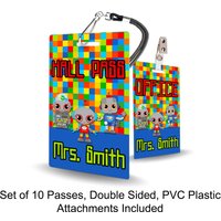 Thema Roboter-Klassenzimmer-Hallenpässe Für Lehrer, Personalisiert, 10Er-Set von PlasticInvitations