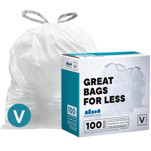 Plasticplace Simplehuman TRA315WH Müllbeutel mit Kordelzug, 16–18 Liter, 37,5 x 71,1 cm von Plasticplace