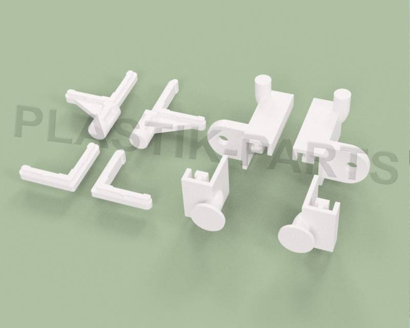 Plastik Parts Fensterbeschlag Zubehörsatz für 136mm Kippschere Kellerfenster Kippfenster Set von Plastik Parts