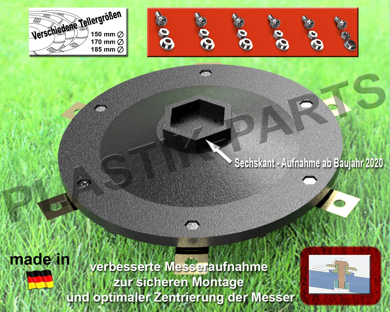 Plastik Parts Mährobotermesser Messerscheibe 6 Klingen Messerteller WORX Landroid L WR153E WR155E Plastik Parts Mährobotermesser Messerscheibe 6 Klingen Messerteller WORX Landroid L WR153E WR155E von Plastik Parts