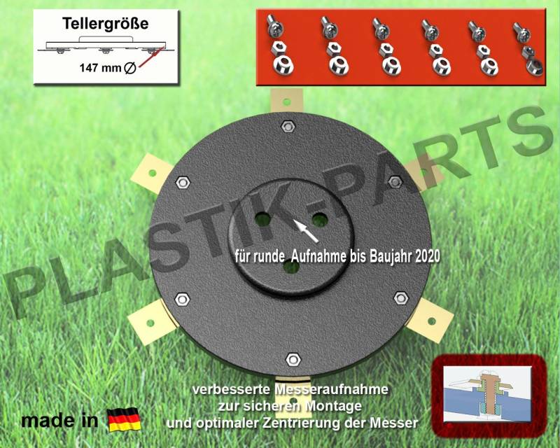 Plastik Parts Mährobotermesser Messerscheibe 6 Klingen Messerteller WORX Landroid S M S500 M800 M1000 von Plastik Parts