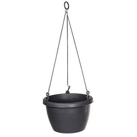 Gardenico Blumenkästen Hängeblumentöpfe mit Selbstbewässerung Marina Durchmesser 25 cm, anthrazit/grau von Plastkon