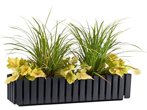 Gardenico Blumenkasten Fency 75 cm, taupe/schwarz von Plastkon