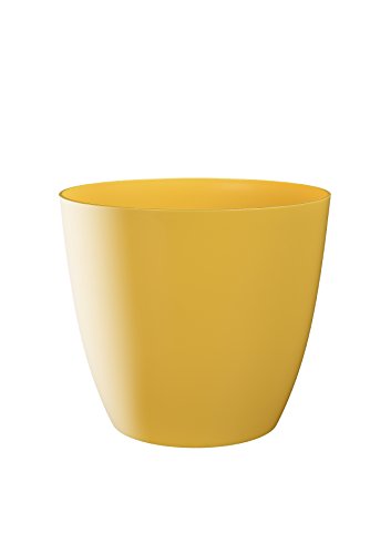 Gardenico Dekotopf Decorative Flower Pot Ella Glanz Durchmesser 13 cm, gelb von Plastkon