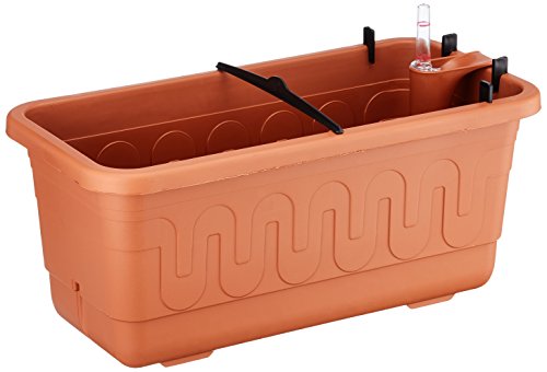 Gardenico Selbstbewässerung Blumenkasten Smart System Fantazie 40 cm, terrakotta/braun von Plastkon