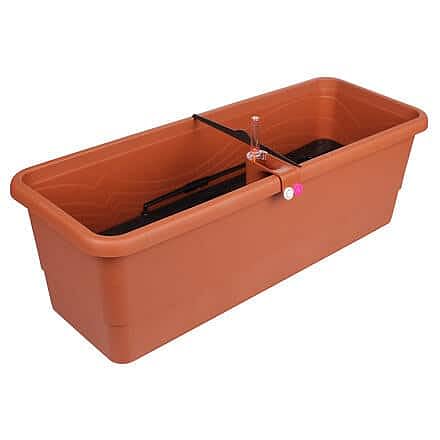 Gardenico Selbstbewässerung Blumenkasten Smart System Gardenie 80 cm, terrakotta/braun von Plastkon
