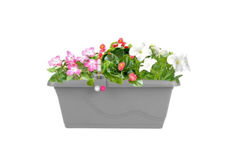 Plastkon Pflanzkübel Pflanzkasten "EXTRA LINE" steingrau 40x21x17cm Blumenkübel länglich von Plastkon