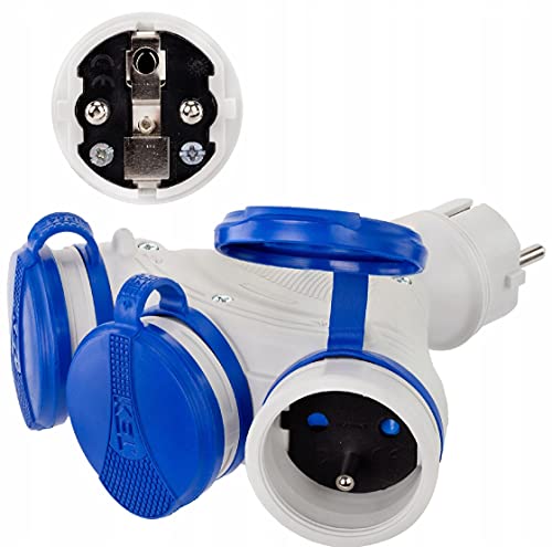 Verteiler T-Stück mit Stecker 16A 250V IP54 blau KEL EXTREM Verteiler T-Stück mit Stecker 16A 250V IP54 blau KEL EXTREM von Plastrol