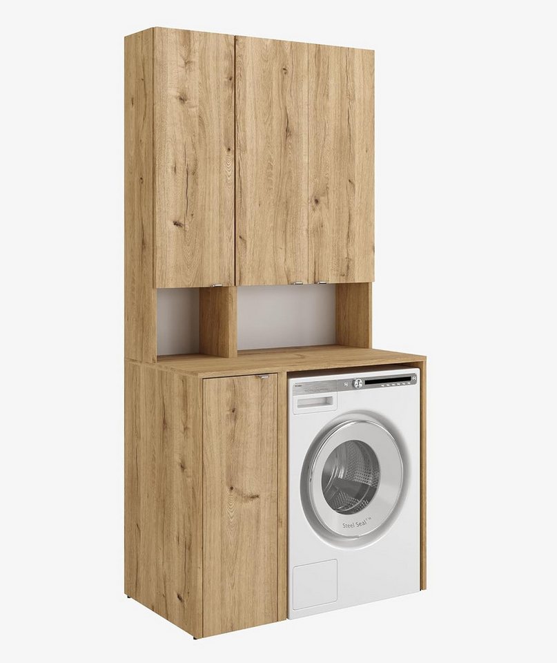 Platan Room Badezimmer-Set Waschmaschinenschrank 65 cm breit und Hochschrank 33 cm breit, Badschrank Aufbewahrungsschrank für Bad, Hoch Schrank Schmal Platan Room Badezimmer-Set Waschmaschinenschrank 65 cm breit und Hochschrank 33 cm breit, Badschrank Aufbewahrungsschrank für Bad, Hoch Schrank Schmal von Platan Room