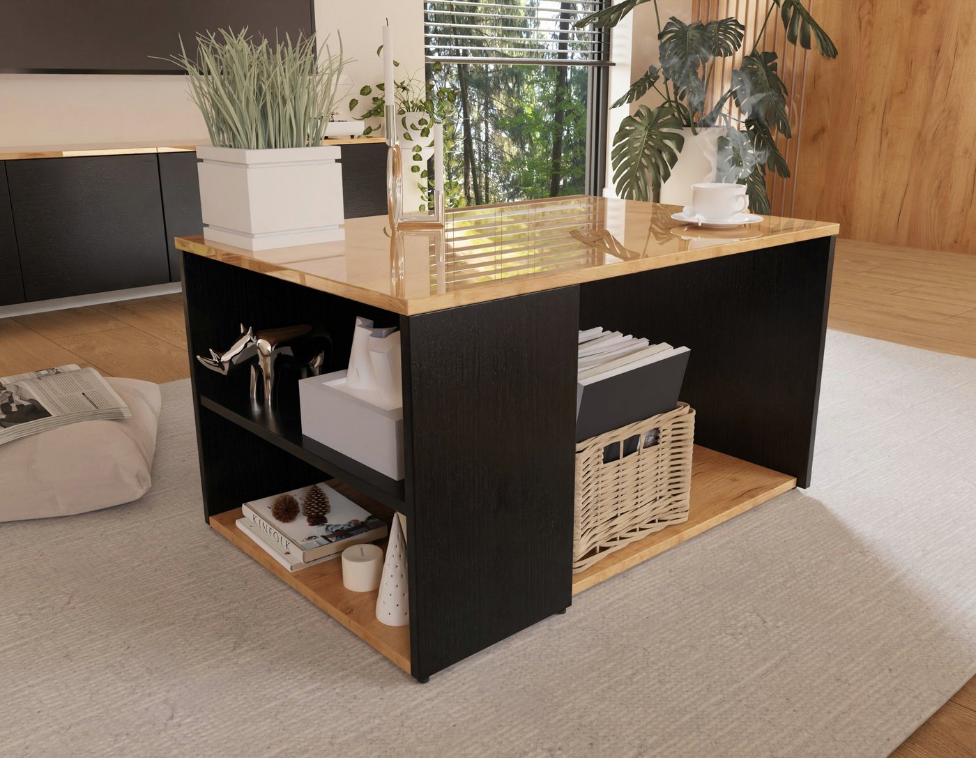 Platan Room Couchtisch LUNA, Kaffeetisch Hochglanz Beistelltisch 90x60x47cm Wohnzimmertisch Platan Room Couchtisch LUNA, Kaffeetisch Hochglanz Beistelltisch 90x60x47cm Wohnzimmertisch von Platan Room