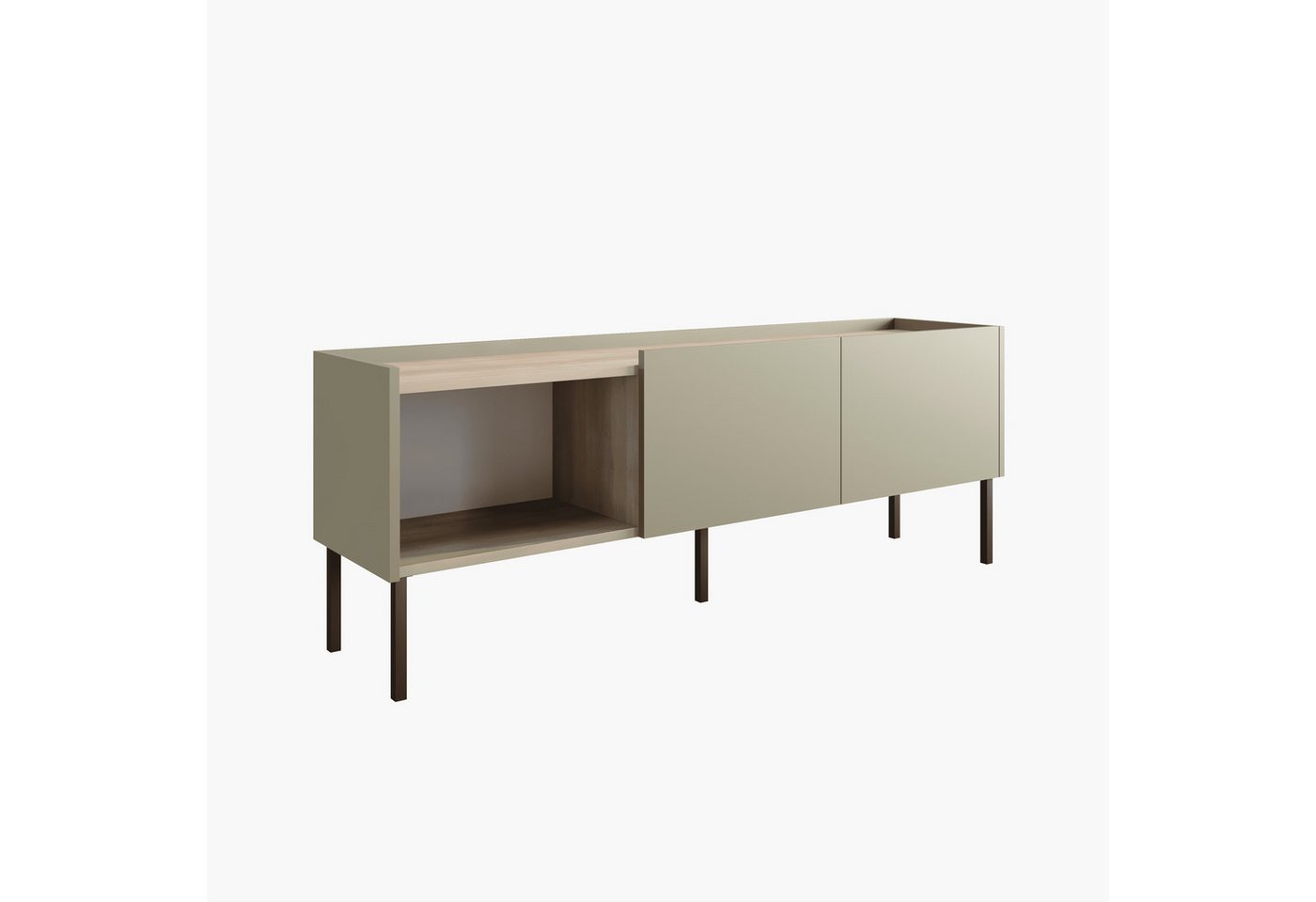 Platan Room Lowboard DUO 150 cm TV-Board Fernsehschrank mit Metallfüßen, TV-Schrank von Platan Room