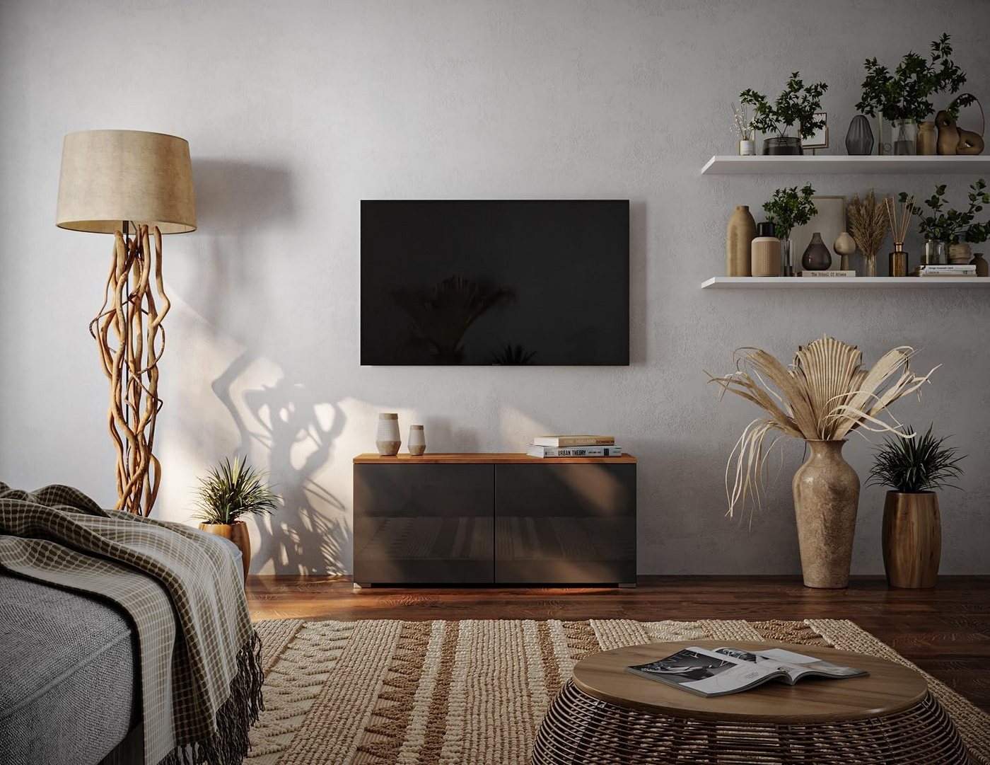 Platan Room Lowboard LUNA, 90 oder 180 cm Sideboard Hängend oder Stehend ganz in Hochglanz Platan Room Lowboard LUNA, 90 oder 180 cm Sideboard Hängend oder Stehend ganz in Hochglanz von Platan Room